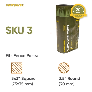 Postsaver Groundline Rot Barrier SKU 3 (Fits 3"x3" Square & 3.5" Round)