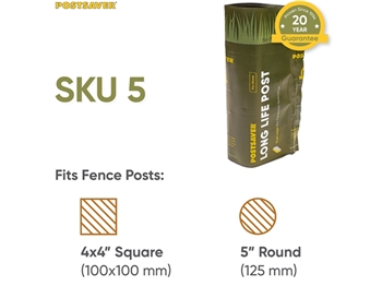 Postsaver Groundline Rot Barrier SKU 5 (Fits 4"x4" Square, 5" Round & 5"x3" Rectangular)