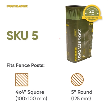 Postsaver Groundline Rot Barrier SKU 5 (Fits 4"x4" Square, 5" Round & 5"x3" Rectangular)