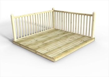 Anti Slip Standard Decking Kit 2.4m x 2.4m (With Handrails)