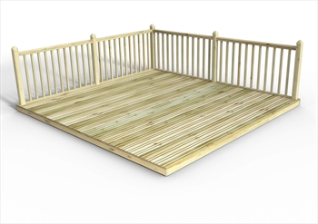 Anti Slip Standard Decking Kit 3.6m x 3.6m (With Handrails)