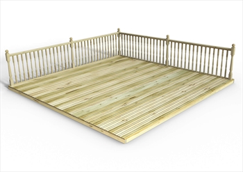 Anti Slip Standard Decking Kit 4.8m x 4.8m (With Handrails)