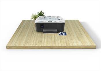 Standard Redwood 120mm Hot Tub Deck Kit 4.8m x 4.8m (No Handrails)
