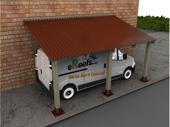 Red Bitumen CarPort - BituRoof Sheets (W 2400mm x L 5200mm)