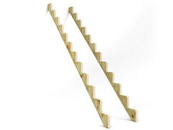 12 Step Glulam Timber Stringer - Pair Of