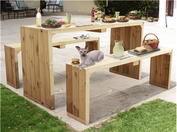 London Garden Table And Bench Set