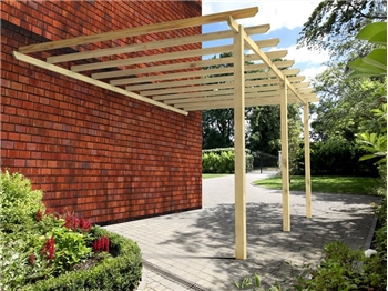 Heavy Duty Contemporary Lean To / CarPort Pergola (W 3600mm x L 4800mm)