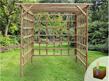 Rustic Rose Enclosed Pergola (W 2250mm x H 2250mm)