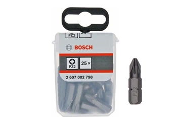 Bosch Extra-Hard 25mm PZ2 Screwdriver Bits (25 Pack)