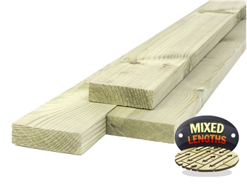 Green - Treated Planed Square Edge Timber (75mm x 25mm) Random Lengths