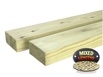 Green - Treated Planed Square Edge Timber (100mm x 25mm) Random Lengths