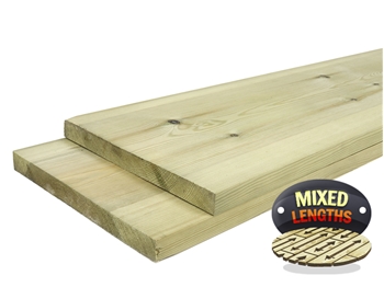 Green - Treated Planed Square Edge Timber (200mm x 25mm) Random Lengths