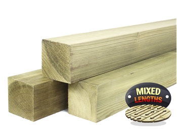 Green - Treated Planed Square Edge Timber (75mm x 75mm) Random Lengths