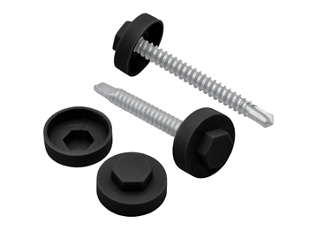 Black Tech Bolt Caps 16mm (Pack of 100)