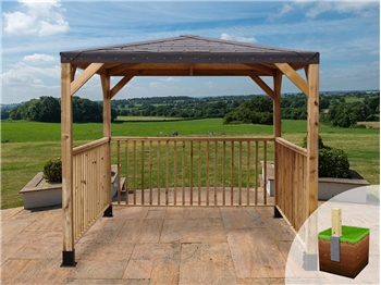 Classico Deluxe Gazebo Slate Grey Roof (2400mm x 2400mm)