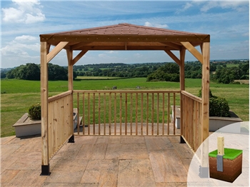 Classico Deluxe Gazebo Red Roof (2400mm x 2400mm)