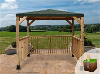 Classico Deluxe Gazebo Green Roof (2400mm x 2400mm)