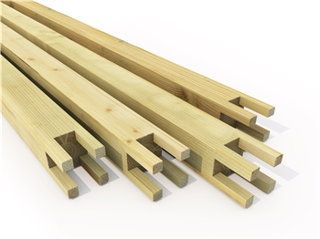 2.4m Treated - Softwood 4 Way Pergola Post (92mm x 92mm)