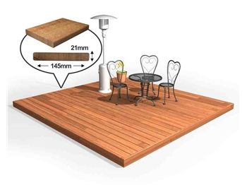 Hardwood Balau Decking Kits 145mm x 21mm (No Handrails)