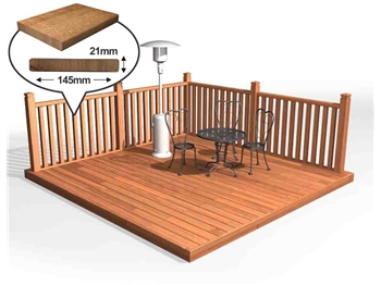 Hardwood Balau Decking Kits 145mm x 21mm (With Handrails)