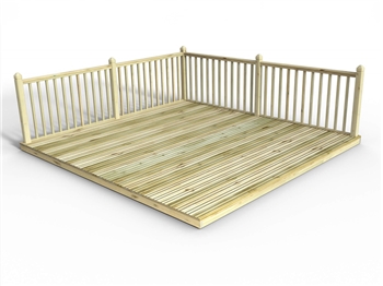 Anti Slip Standard Decking Kits 120mm x 28mm (With Handrails)