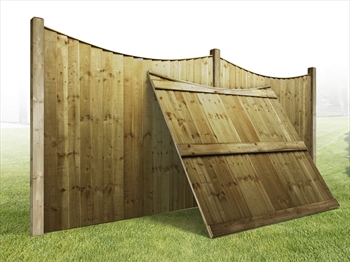  Heavy Duty Curved Vertilap Featheredge Fence Panel (6ft x 3ft-2ft 6")