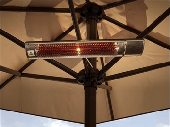 Patio Heater Ecostrad XD-Y 2kw IP55 Outdoor Infrared Heater (Sunglo) Silver
