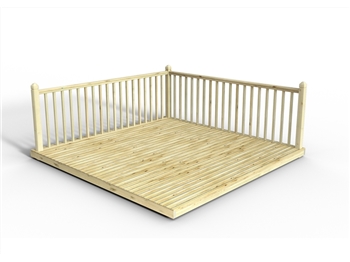 Anti Slip Discount Decking Kit 3.6m x 3.6m (with Handrails)