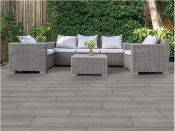 Light Grey Interlocking Composite Decking Boards - Pack of 4 (145mm x 1125mm)