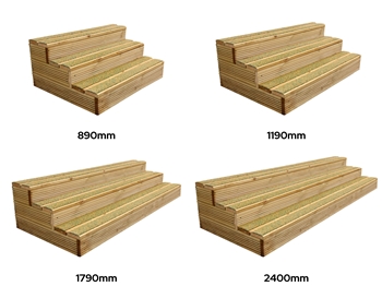 Green & Buff WalkSure Anti Slip DeckStep Hot Tub Steps