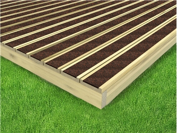Charcoal & Red Walksure Anti Slip Decking Kit 2.4m x 2.4m (No Handrails)