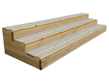 Pale Grey & Slate WalkSure Anti Slip DeckStep Hot Tub Steps (2400mm Span)