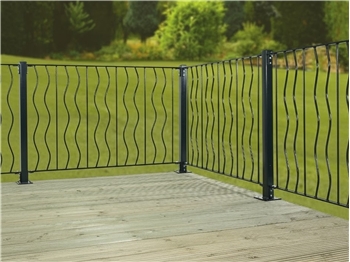 Ripple Metal Garden Decking Fence Kit (1230 mm) 