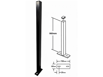 Flat top, Blank, Bolt-Down Metal Post (50mm x 960mm)