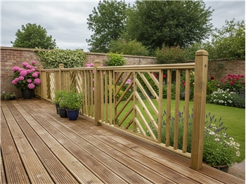 Chevron Timber Infill Decking Panel