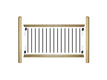 eDecks Traditional Decking Balustrade Starter Kit 1800mm Span (With 1500mm Posts)