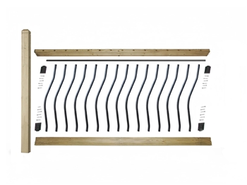 eDecks Tuscany Decking Balustrade Extension Kit 1800mm Span (With 1200mm Post)