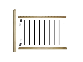 eDecks Traditional Decking Balustrade Extension Kit 945mm Span (With 1200mm Post)