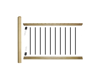 eDecks Traditional Decking Balustrade Extension Kit 1200mm Span (With 1200mm Post)