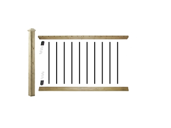 eDecks Traditional Decking Balustrade Extension Kit 1200mm Span (With 1800mm Post)