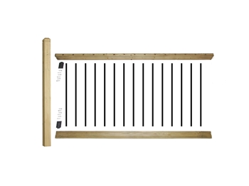 eDecks Traditional Decking Balustrade Extension Kit 1800mm Span (With 1200mm Post)