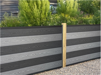 Evolution Fence™ Ebony / Grey Mix 3ft Fence Kit (For Timber/Concrete Posts)