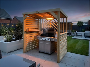 The Grillhouse Deluxe BBQ Shelter With One Half / One Full Side
