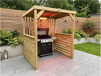 The Grillhouse Deluxe BBQ Shelter  With Half Sides