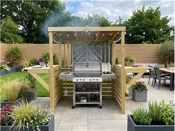 The Pavilion BBQ Shelter With Dual Foldout Bar Tops