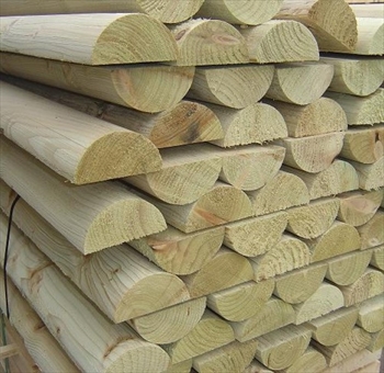 Machine Half Round Pointed Timber Poles (100mm)