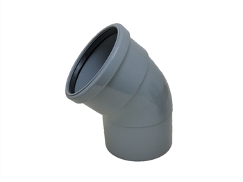 Grey Soil Pipe Bend 110mm Single Socket (45 Degrees)