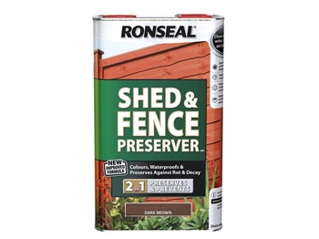 Ronseal Shed & Fence Preserver Dark Brown 5L
