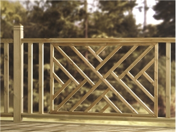 Cross Hatch Timber Infill Decking Panel (1130mm x 760mm x 36mm)