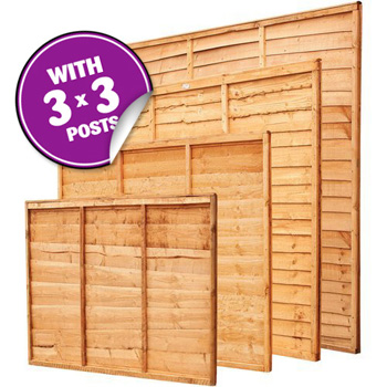 Overlap Fence Panel Kit With 3" Posts (Pack Of 7)